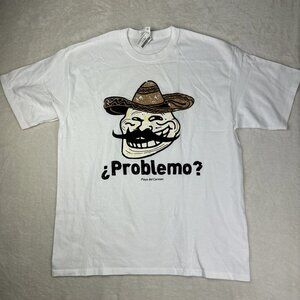Cancun Reef Playa Del Carmen Problemo T Shirt Mustache Sombrero white XL